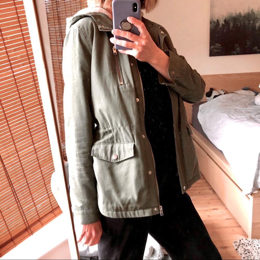 H&M NWOT Faux Fur Lined Jacket